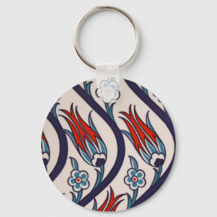 Ottomans Tulip Pattern / Tile Art Keychain