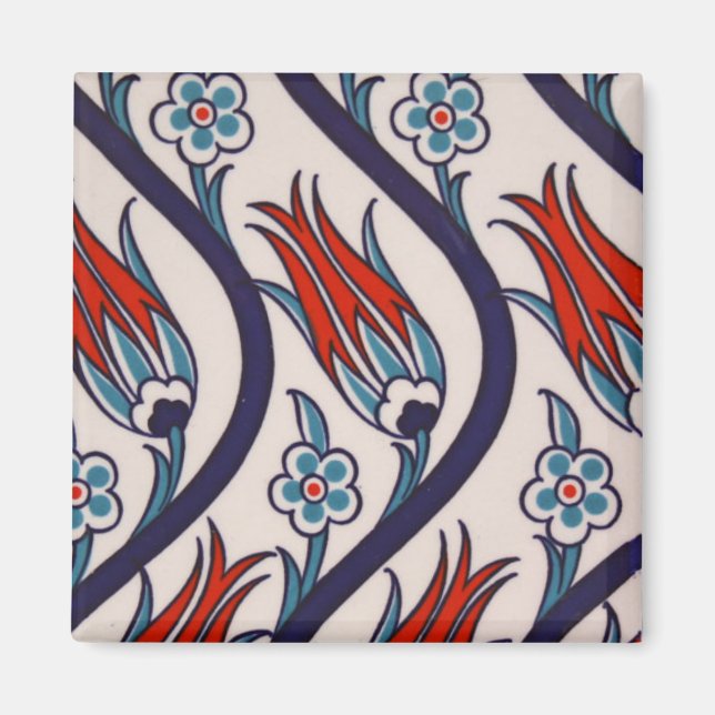 Ottomans Tulip Pattern / Tile Art Magnet (Front)