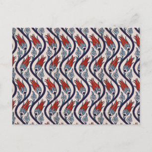 Ottomans Tulip Pattern / Tile Art Postcard