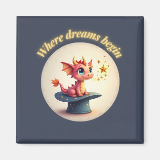 Où commencent les rêves - Magnet Dragon mignon