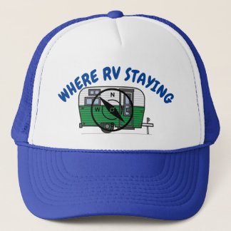 OÙ RV RESTE CASQUETTE TRUCKER AVEC CAMPER VINTAGE
