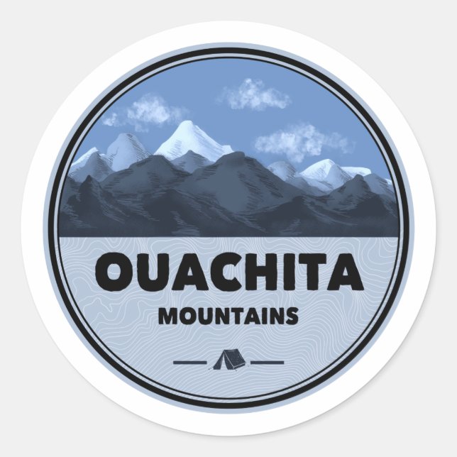 Ouachita Mountains Arkansas Oklahoma Camping Classic Round Sticker (Front)