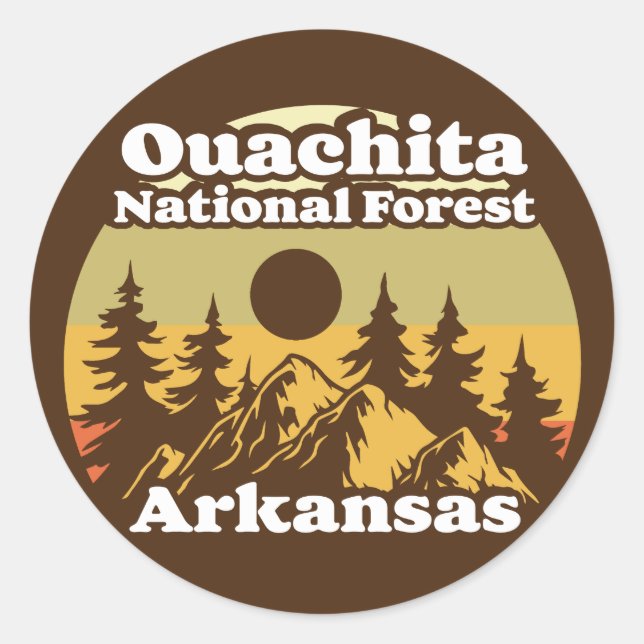 Ouachita National Forest Arkansas Classic Round Sticker (Front)