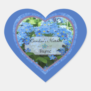 Oubliez-moi non Coeur 2 étiquettes de pot d'épices