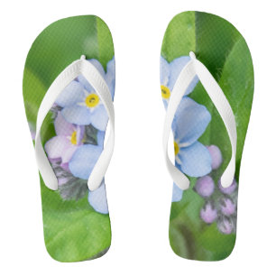 Oubliez-moi-non, tongs adultes, larges bretelles