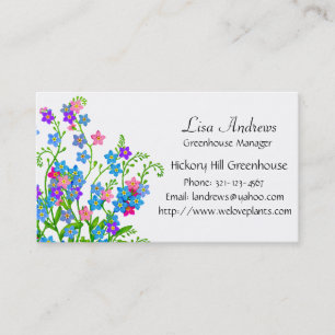 Oubliez-moi pas carte de visite de fleurs de