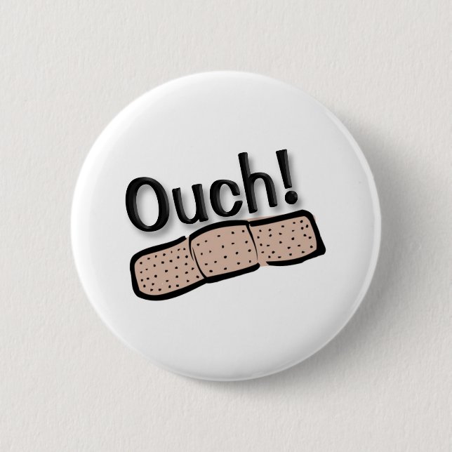 Ouch 2 Inch Round Button (Front)