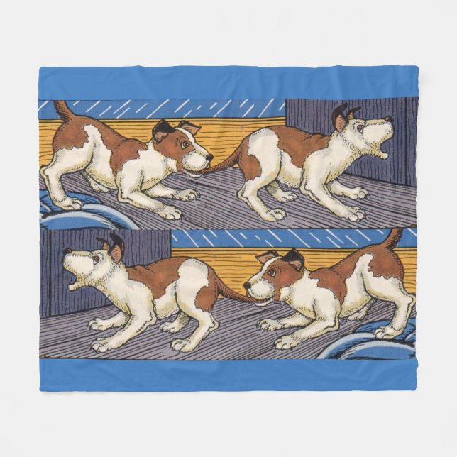 OUCH! dog bites dog Fleece Blanket (Front (Horizontal))