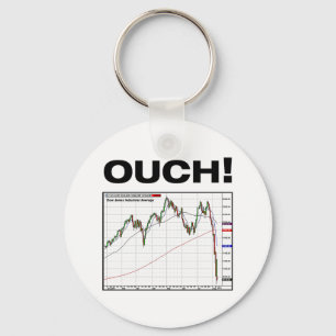 OUCH! Dow Jones Industrial Average Chart 8/11 Keychain