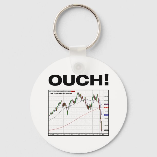 OUCH! Dow Jones Industrial Average Chart 8/11 Keychain (Front)