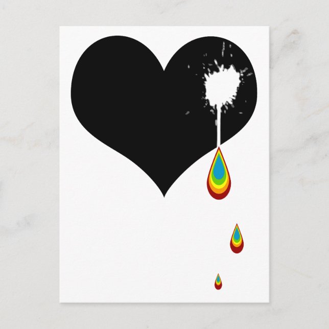 ouch. rainbow heart. postcard (Front)