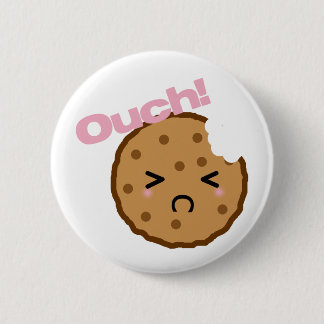 "Ouch!" says the Kawaii Cookie 2 Inch Round Button