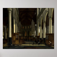 Oude Kerk - Poster d'Art fin Emanuel de Witte