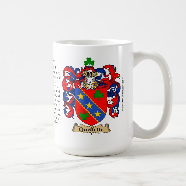Ouellette Family Coat of Arms Coffee Mug (Right)