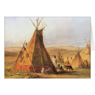Ouest d'Amérique vintage, Teepees on Plain par Bod