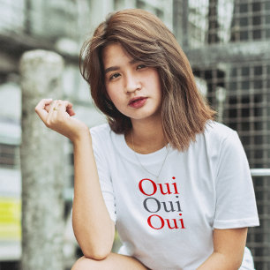 Oui chemise, t-shirt avec slogan français, t-shirt