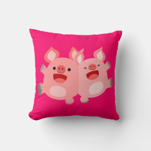 OUI ! ! Coin Cartoon Cochons Jeter Oreiller
