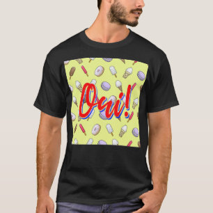 OUI for ice cream and archaeology space theme birt T-Shirt