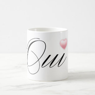 Oui French for Yes with pink heart Coffee Mug