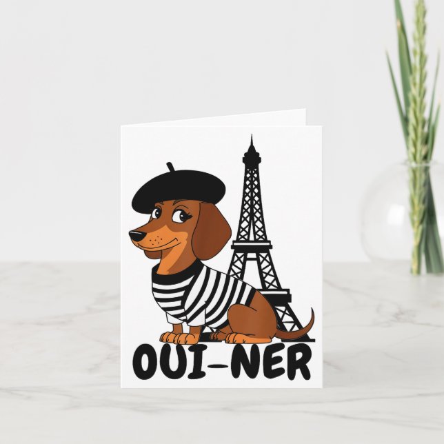 Oui-ner Dog Funny Dachshund Wiener Sausage Ween Do Card (Front)
