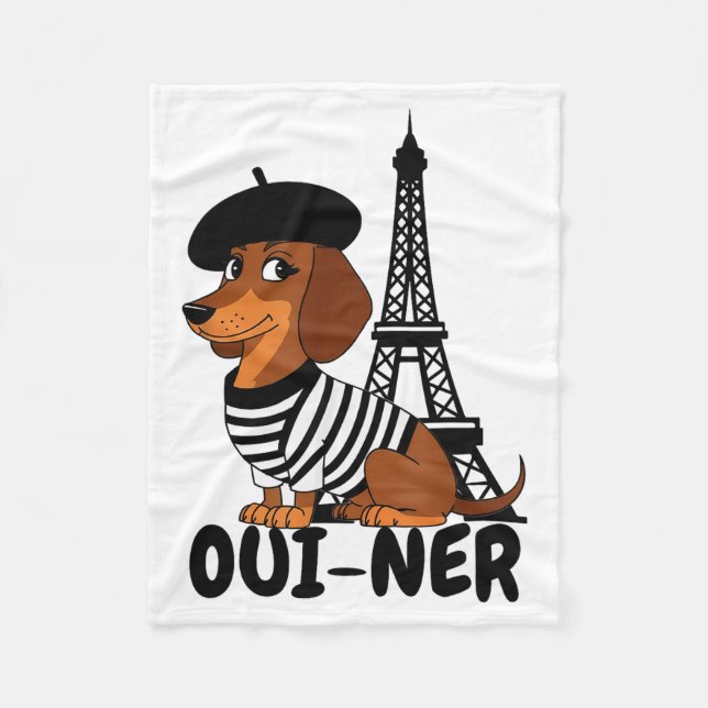 Oui-ner Dog Funny Dachshund Wiener Sausage Ween Do Fleece Blanket (Front)