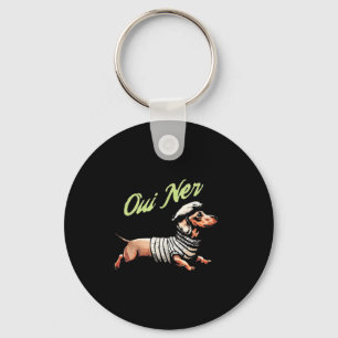 Oui Ner Funny Dachshund Wiener Dog French Humor  Keychain