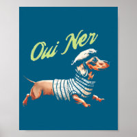 Oui Ner Funny Dachshund Wiener Dog French Humor 
