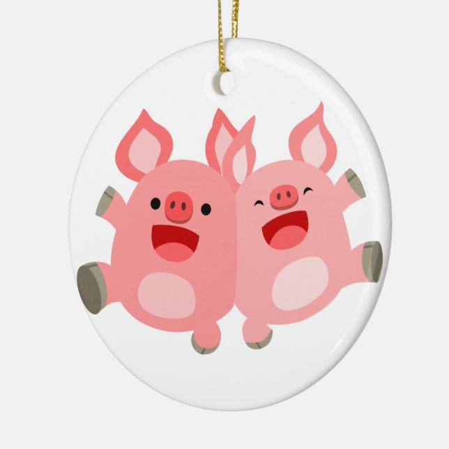 OUI ! ! Ornement de cochons de dessin mignon (Gauche)