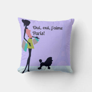 "Oui, oui, j'aime Paris" Throw Pillow