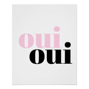 oui oui modern simple typography bathroom poster