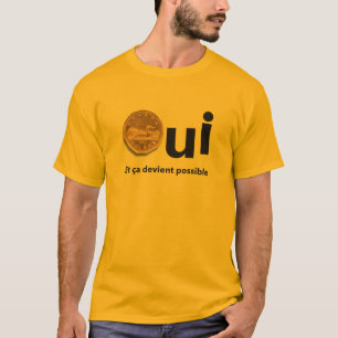 OUI Québec Référendum 1995 affiche Dollars Jaune T-Shirt