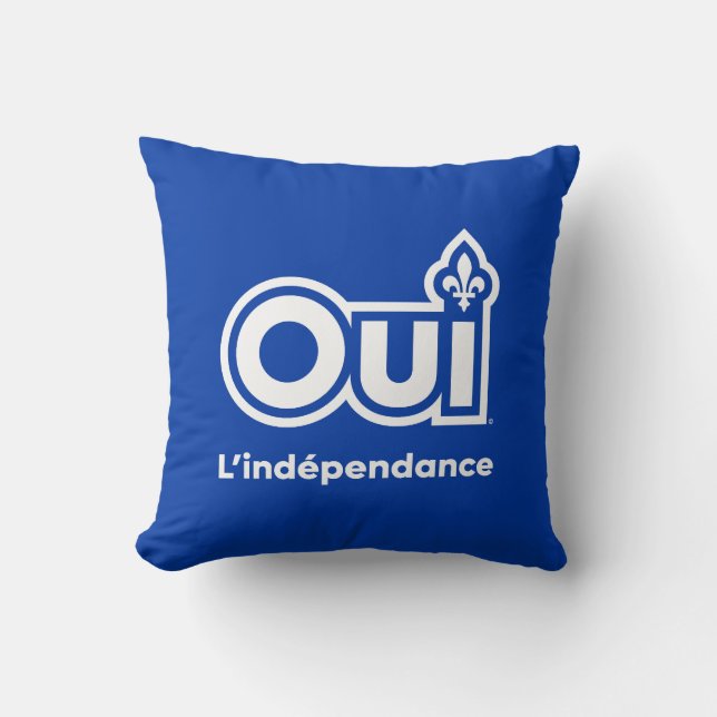 OUI Quebec Referendum Throw Pillow (Front)