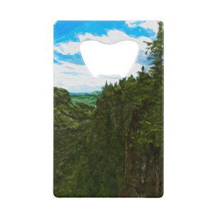 Ouimet Canyon Canada Abstract Impressionism Credit Card Bottle Opener