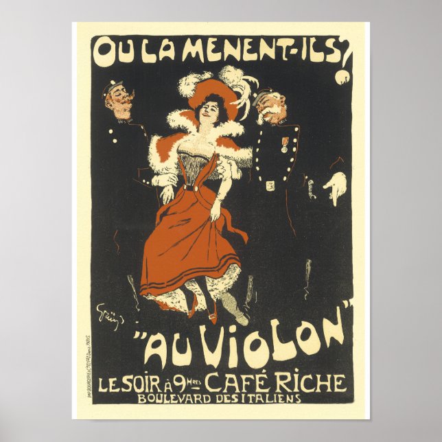 Oulamentalics Au Violon Vintage French Advertising Poster (Front)