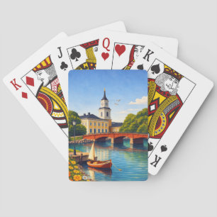 Oulu Finland Playing Cards Deck Vintage Travel Art