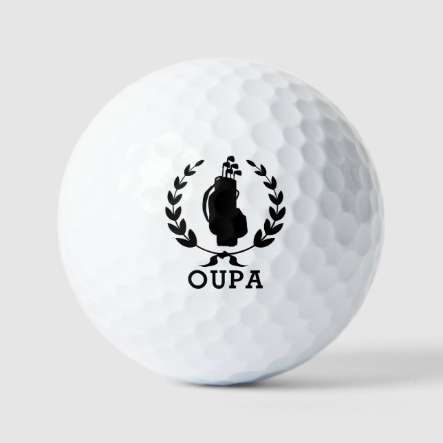 Oupa Father's Day Golf Bag Wreath Personalized Golf Balls (Front)