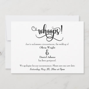 "Oups !" Faire-part Mariage repoussé humoristique