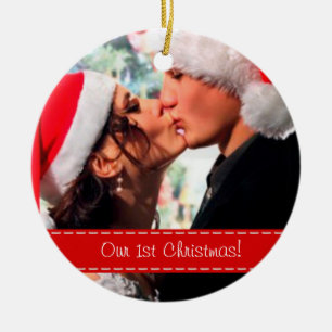 Our 1st Christmas - Add your photo Ceramic Ornament