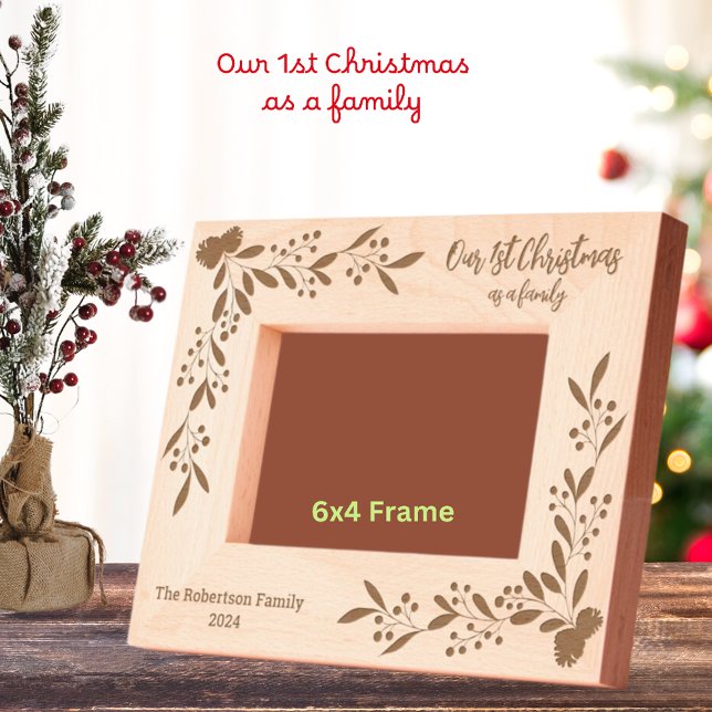 Our 1st Christmas as a Family Personalized  Etched Frames (Creator Uploaded)