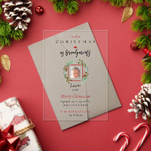 Our 1st Christmas As Grandparents Acrylic Photo Acrylic Invitations