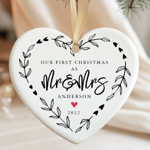 Our 1st Christmas As Mr. & Mrs. Ceramic Ornament