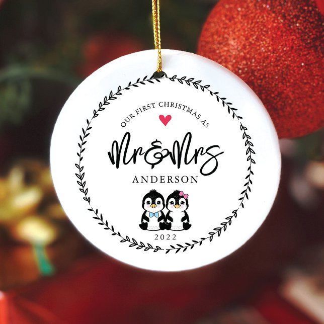 Our 1st Christmas As Mr. & Mrs. Ceramic Ornament (Creator Uploaded)