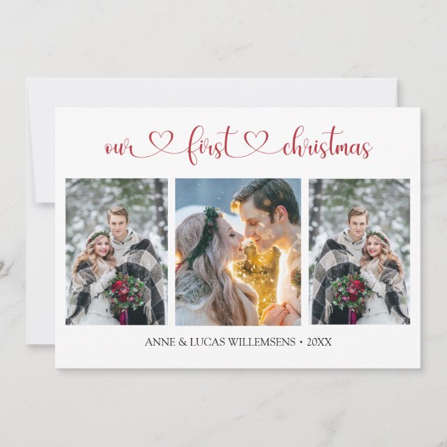Our 1st Christmas Couple Photo Flat Card (Front)