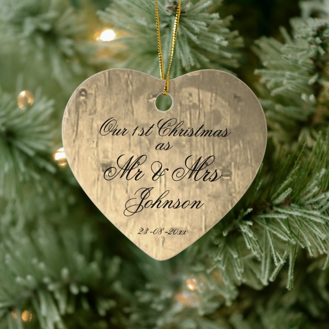 Our 1st Christmas Together As Mr. & Mrs. Elegant  Ceramic Ornament (Tree)