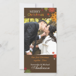 Our 1st Christmas Together Lovely Couple Photo Holiday Card