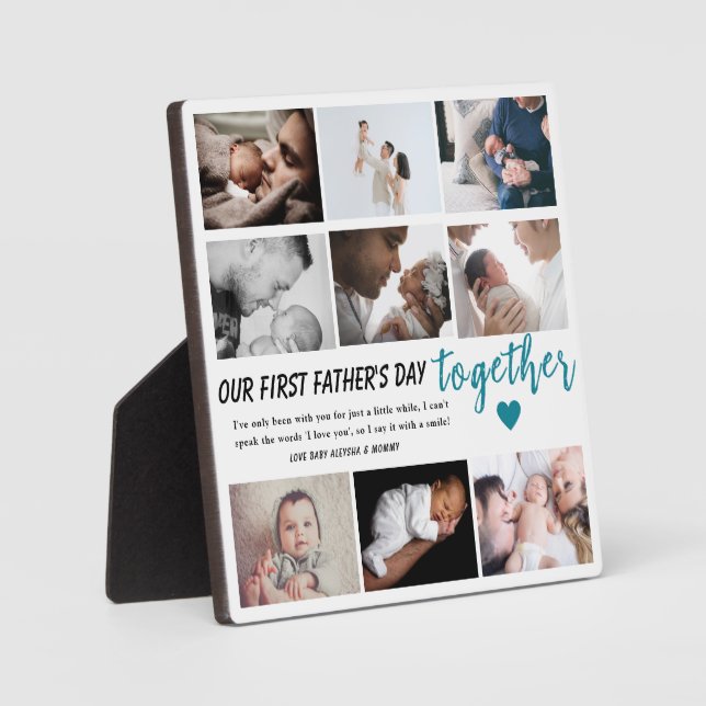 Our 1st Father's Day Together - Custom 9-Photo  Plaque (Front)