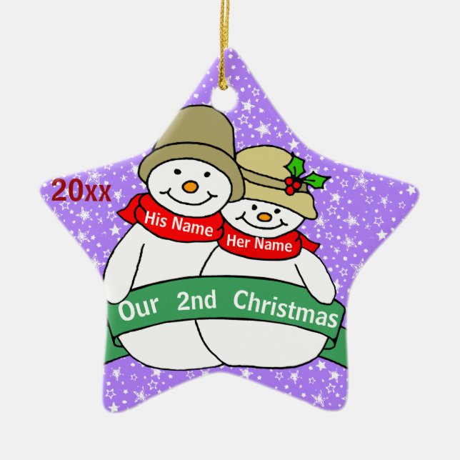 Our 2nd Christmas Ceramic Ornament (Front)