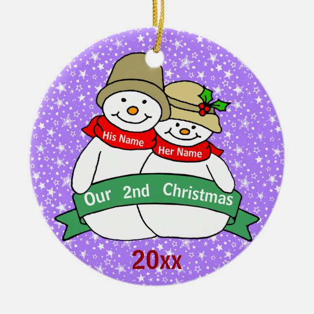Our 2nd Christmas Ceramic Ornament (Front)