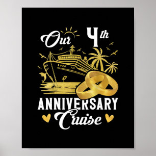 Our 4th Anniversary Golden Cruise Vacation Couple Poster