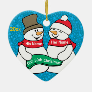 Our 50th Christmas Ceramic Ornament